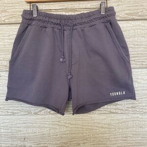 YoungLA Gray Athletic Shorts with Elastic Waistband